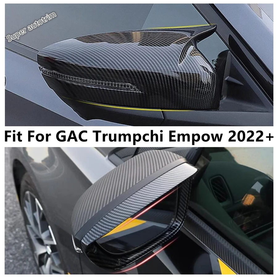 

Rearview Mirror Cap Rain Eyebrow Protection Decoration Cover Trim For GAC Trumpchi Empow 2022 2023 2024 Carbon Fiber Accessories