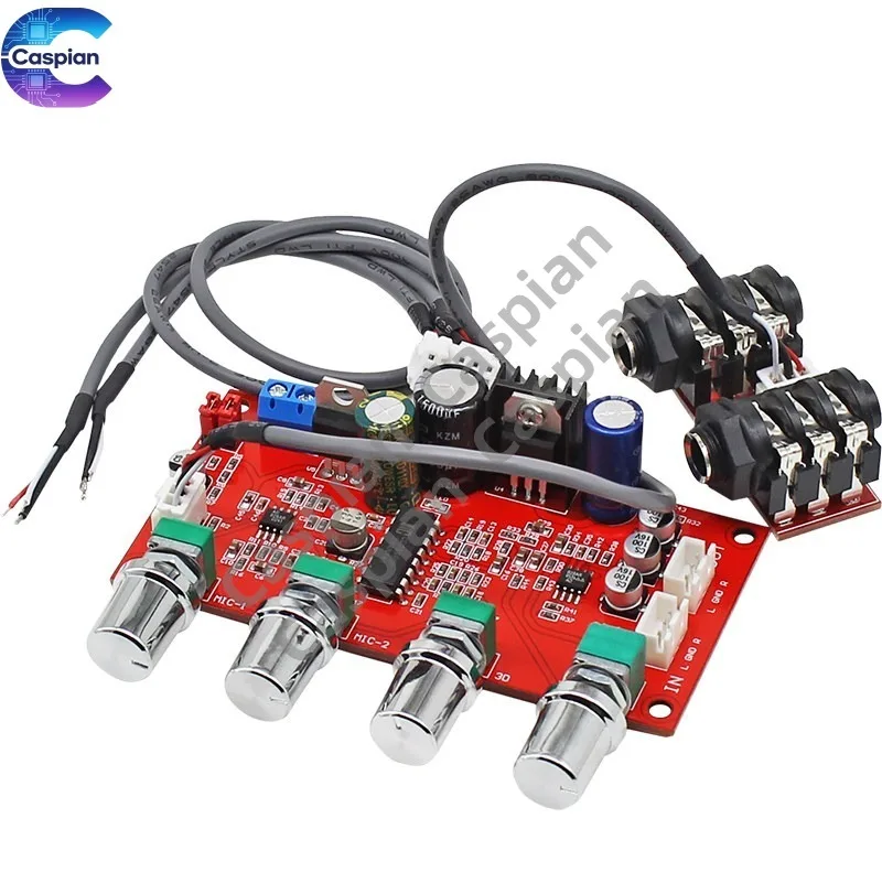 

Karaoke Microphone Dynamic Electret Condenser Mic Preamp Board with Audio Amplifier and Reverb Tone Control