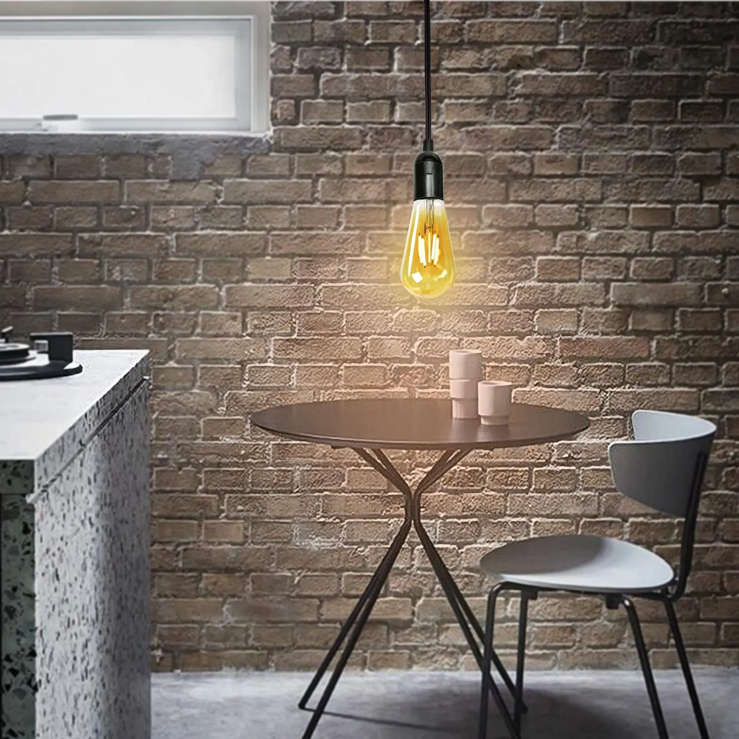 Socket with power cord, E26 Light bulb socket, Japanese standard socket, hanging including switch, 6.6 ft 2m Black Fashionable