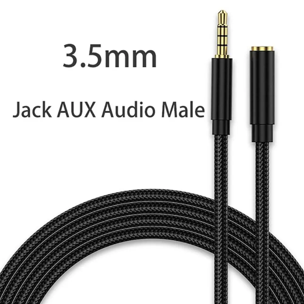 Anti-Interference 3.5mm Male To Female Gold-Plated Audio AUX Cable Data Connection Cable Audio Extension Cable Headphone Cord