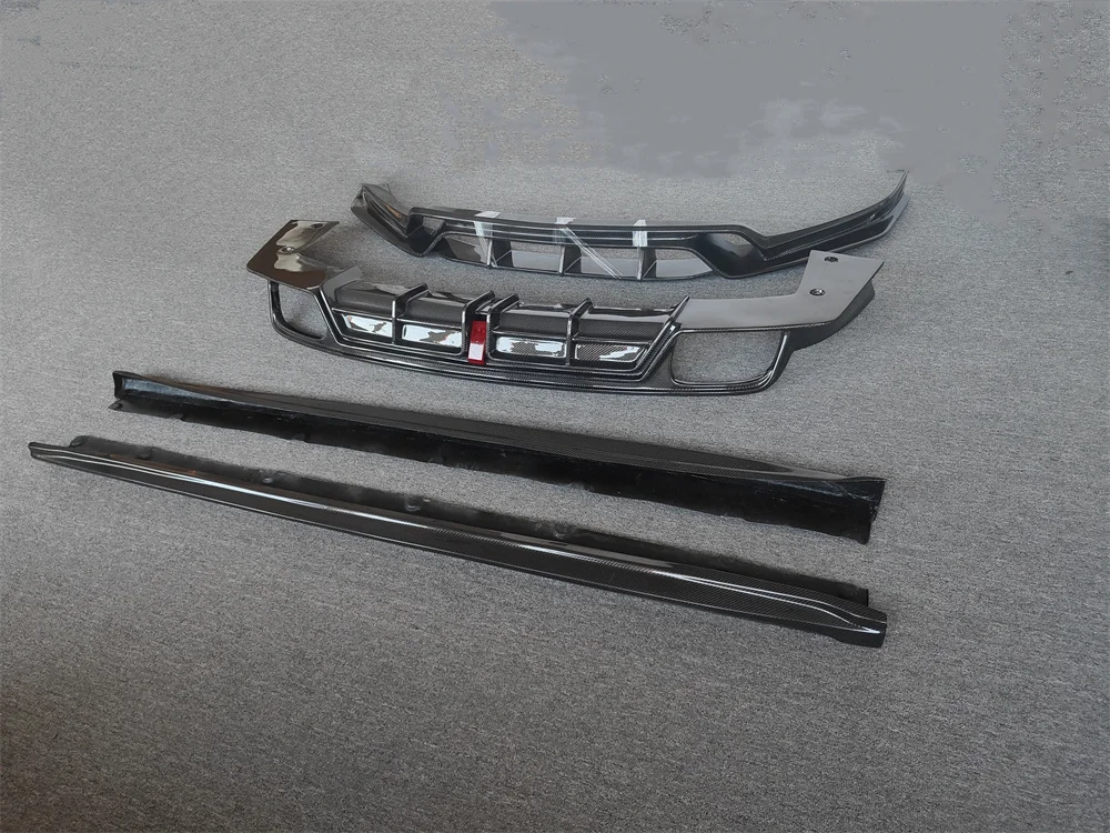 

Used for Porsche Cayenne modification with true carbon fiber C-style front bumper lip rear diffuser side skirt body kit