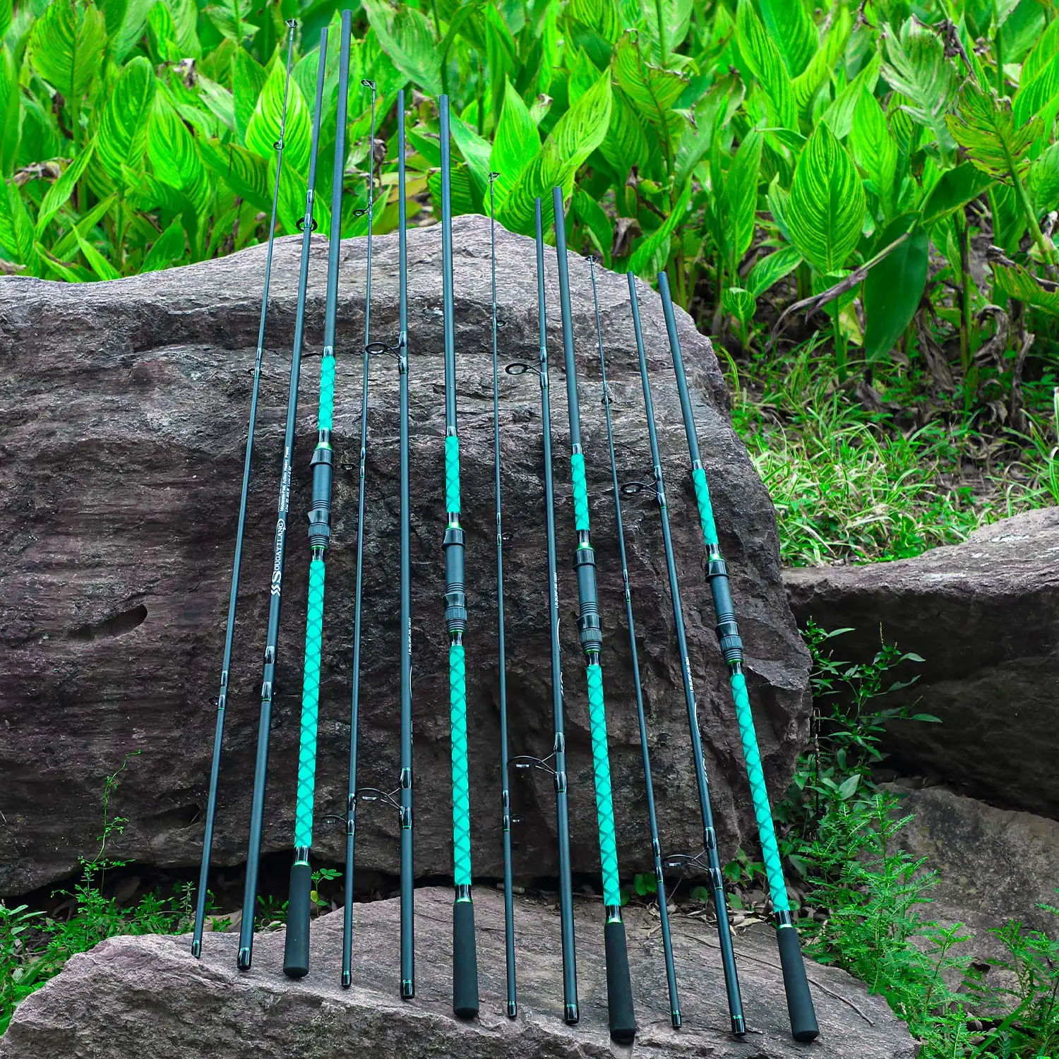 Sougayilang 3-teilige Karpfenrute aus Hochkarbon-Faser, Weitwurf-Spinnrute, 12-40LB Schnurgewicht Hochleistungs-Angelrute – Detail 9