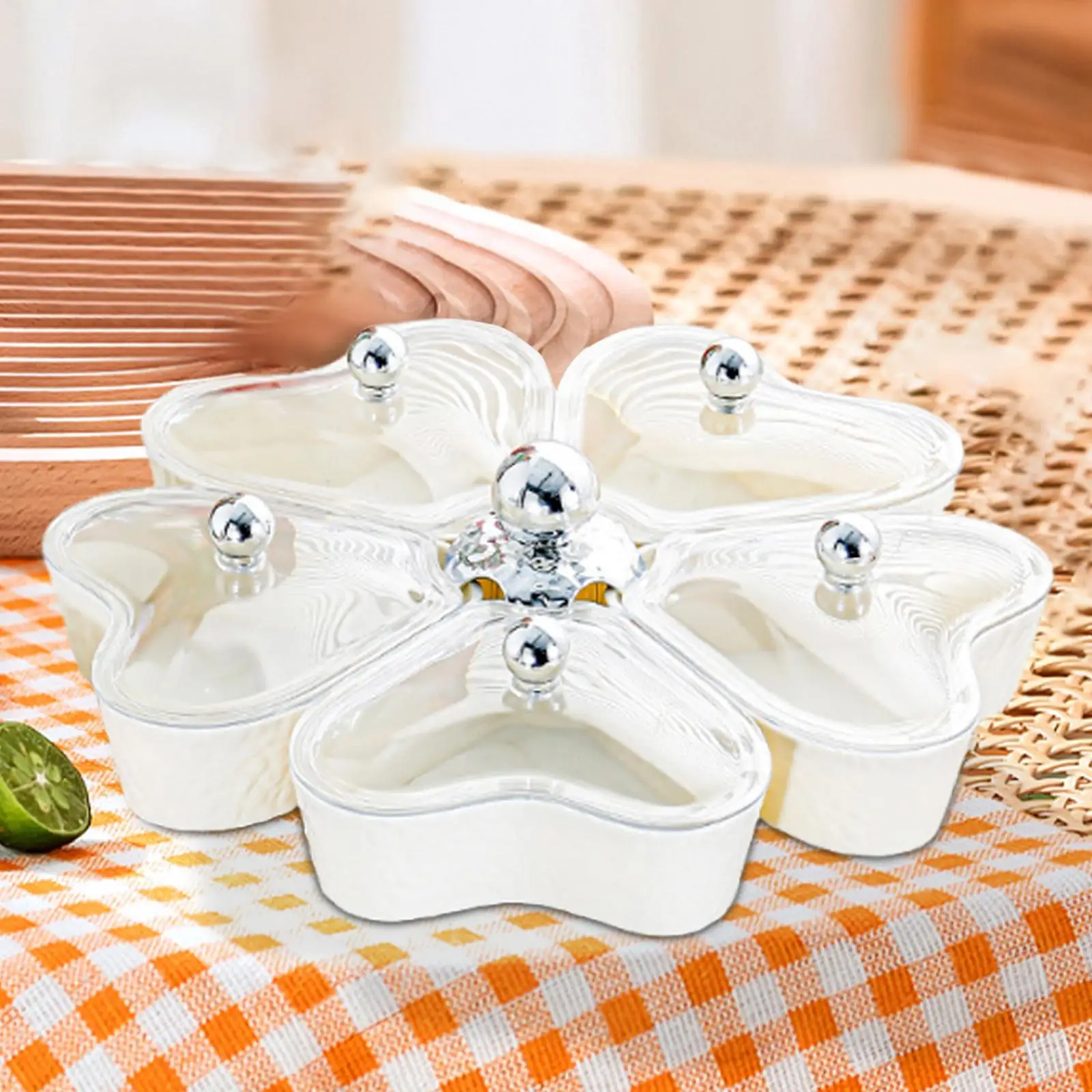 Serving Plate Dry Fruit Tray Multipurpose Nut Bowl Storage Box Appetizer Tray for Household Wedding Birthday Presents Kitchen