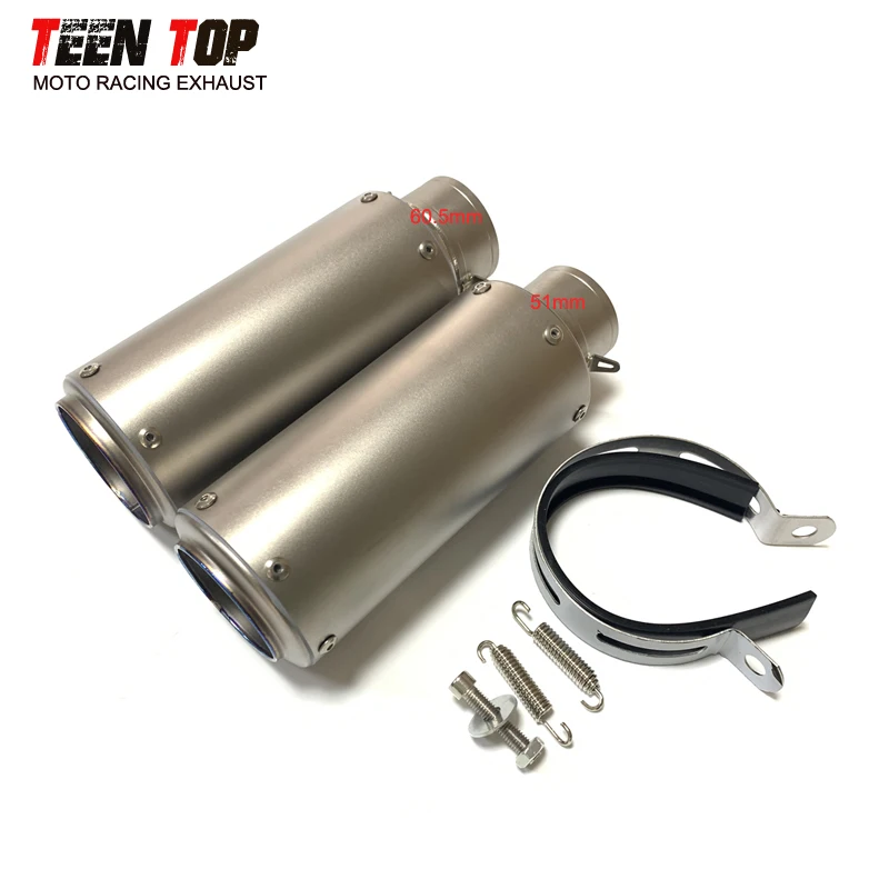 51 60.5mm Motorcycle Muffler For Honda CB650F CBR650R NC750X NC750S NC700X NC700S Exhaust Muffler TitaniumAlloy 230mm Silencieux