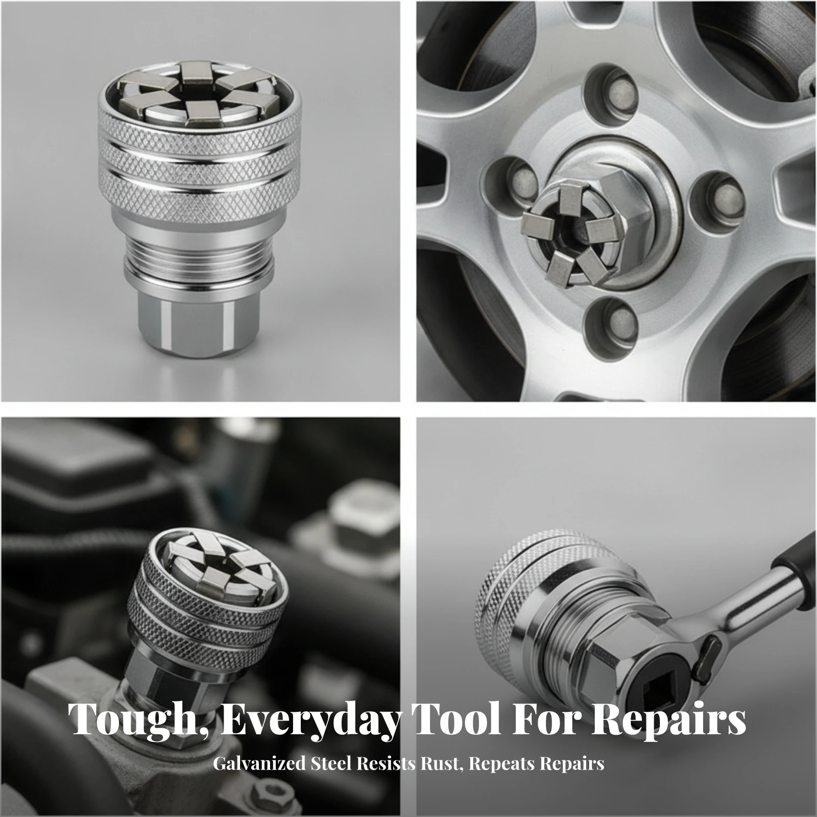 Universal Socket Adapter Versatile Tool Hardware Knurled for Mechanics, Auto Repair, Machinery Maintenance view 6