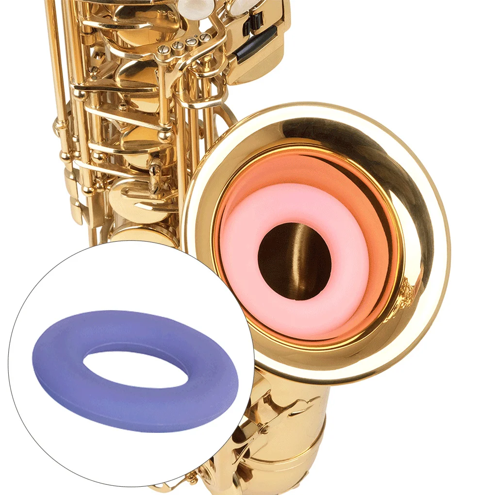 Tenor Saxophone Mute Ring Dampener Professional Universal Muting Hoop Decreasing Sound Sax Silencer with Solid Color  Pink