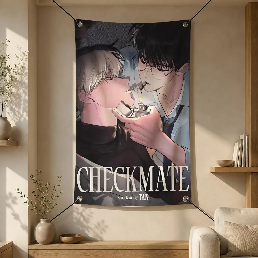Chess C-Checkmate Flags Flag Banner Wall Hanging for Bedroom Dorm Room Home Bar Party Indoor Outdoor Wall Decor