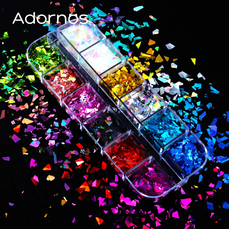 Lentejuelas de resina epoxi brillante, relleno de moldes de silicona, purpurina holográfica, copos irregulares, accesorios de relleno de resina, herramientas de bricolaje hechas a mano