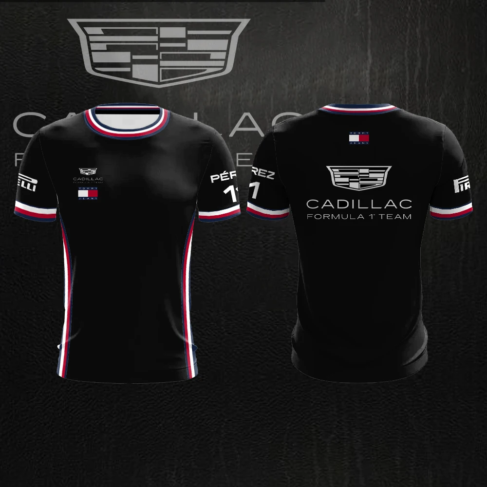 Cadillac Racing Team Men's Fashion Street Sports Short Sleeve 3D Printed Round Neck T-shirt Outdoor Sports Speed Drying Top image 5