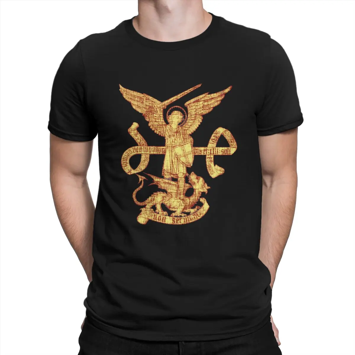 Saint St Michael Archangel Catholic Archangel Angel Defender Unique TShirt Jesus God Cross Casual T Shirt Newest T-shirt