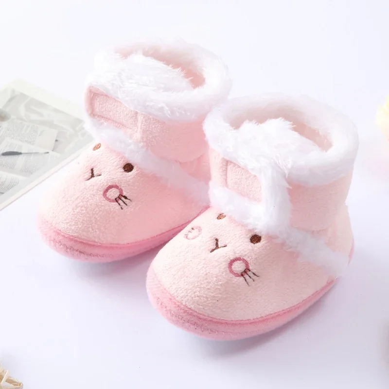 Winter Newborn Boys Soft Sole First Walker Autumn Baby Shoes Girl 1 Year Toddler Fur Warm Snow Boots 0-18 Months Socks Shoes