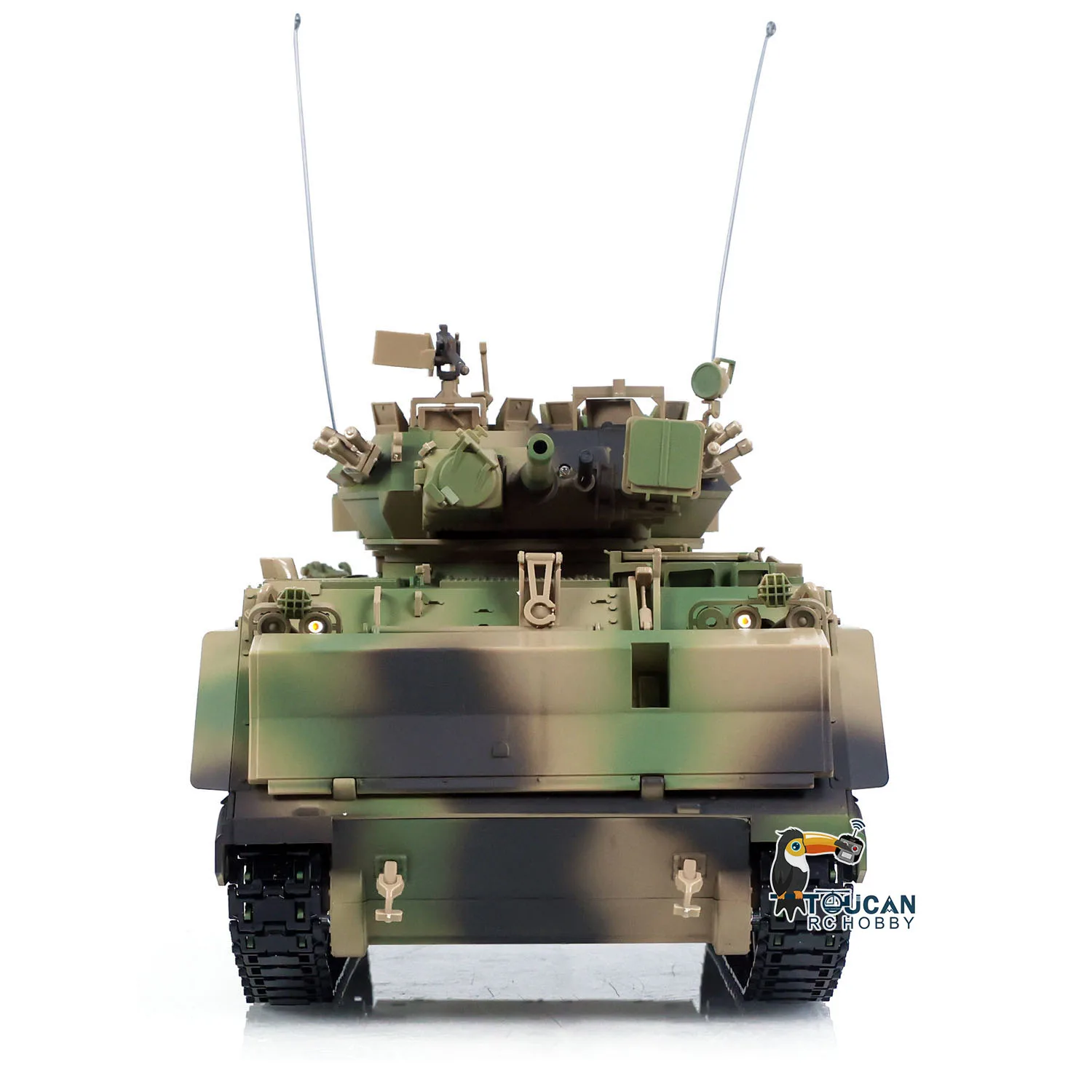ألعاب 1/16 RC بانزر تونغدي خزان التحكم اللاسلكي M2412-A M113A1 MRV نكص النار وامض 320 برج دوران علبة التروس المعدنية