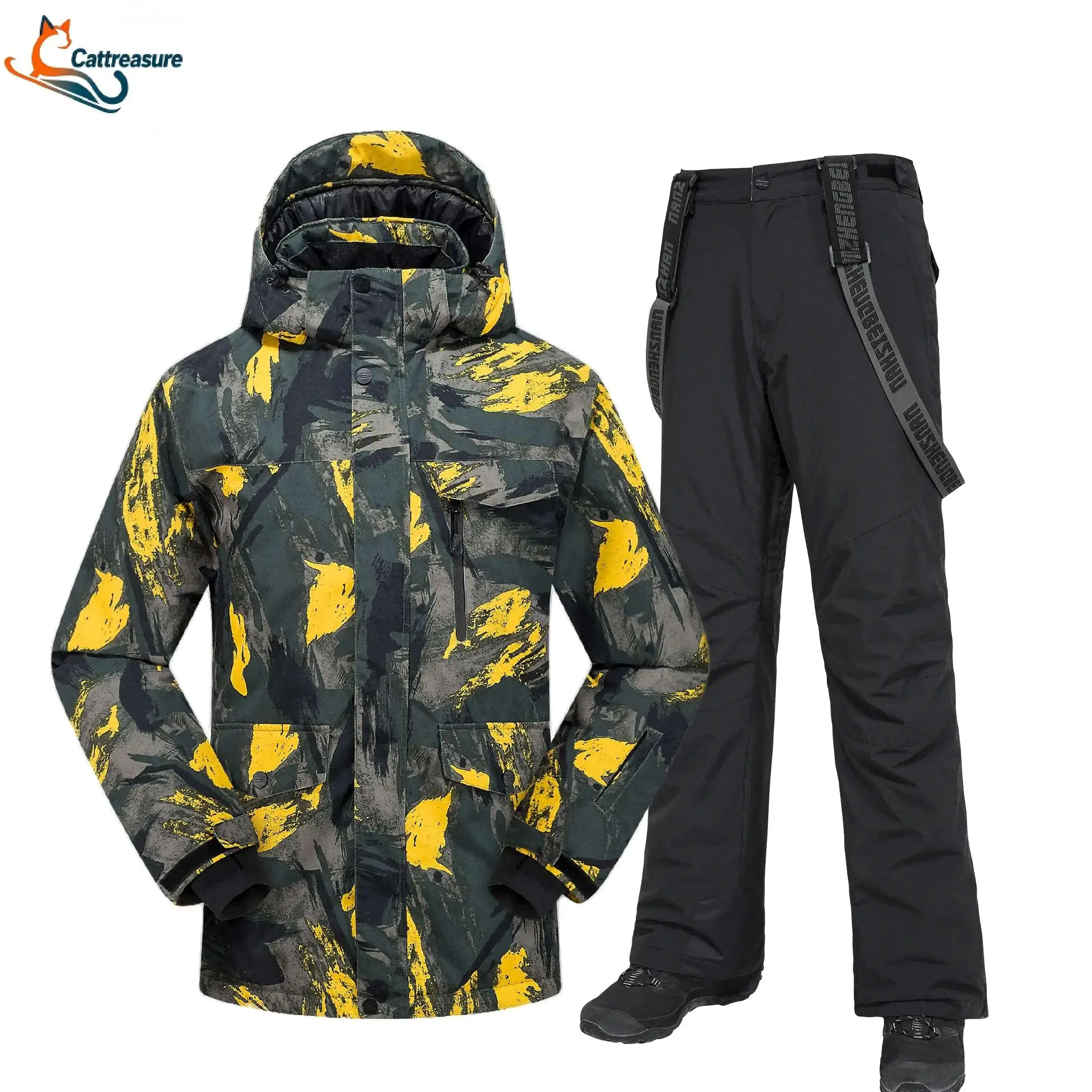 بدلات تزلج دافئة للرياضات الشتوية من Cattreasure للرجال والنساء بدلات تزلج مقاومة للرياح ومقاومة للماء لبدلات التزلج على الجليد #2