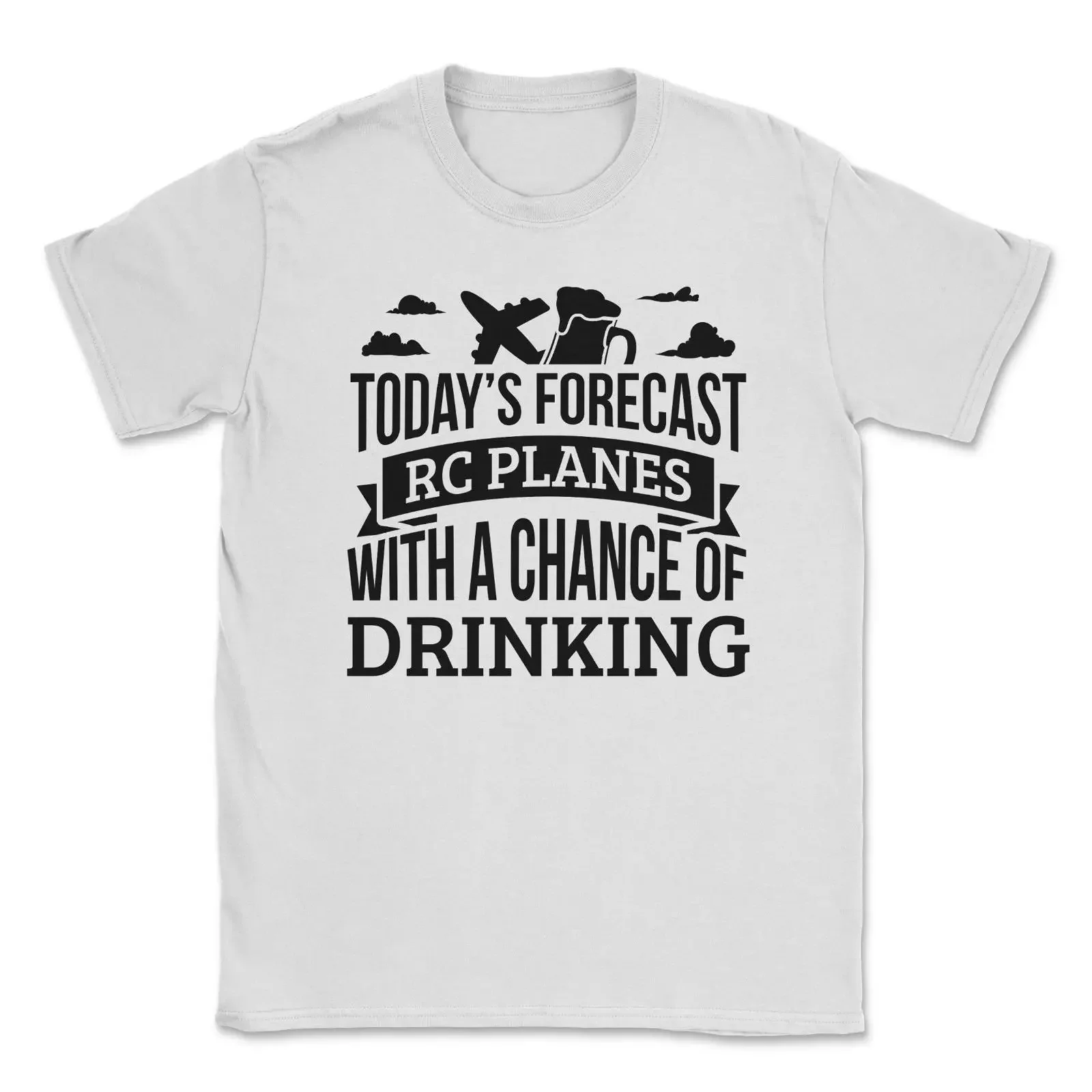 Today's Forecast RC Planes With A Chance Of Drinking Funny T Shirt vintage Washed Soft Casual Breathable Unisex