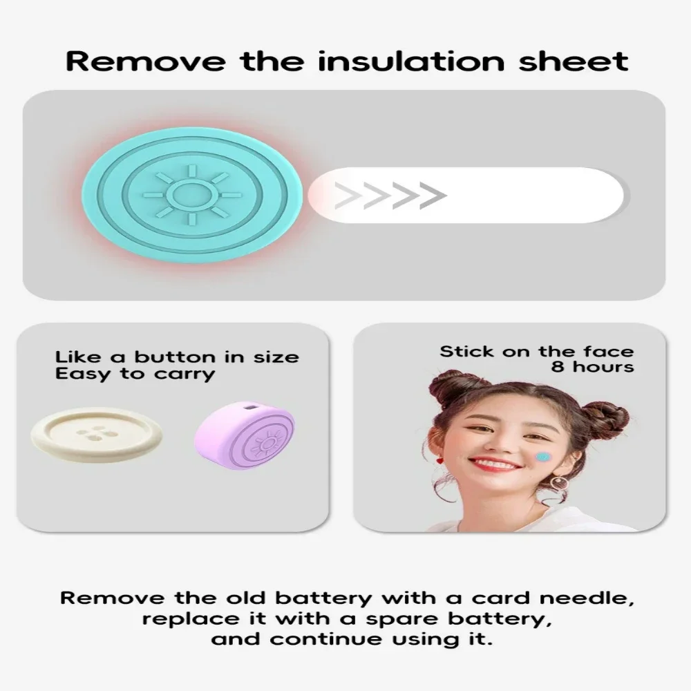 1Set LED Electric Acne Patches, Portable Skin Care Pimple Cover Patch, Facial Blemish Repair Treatment Tool for Daily Use view 6