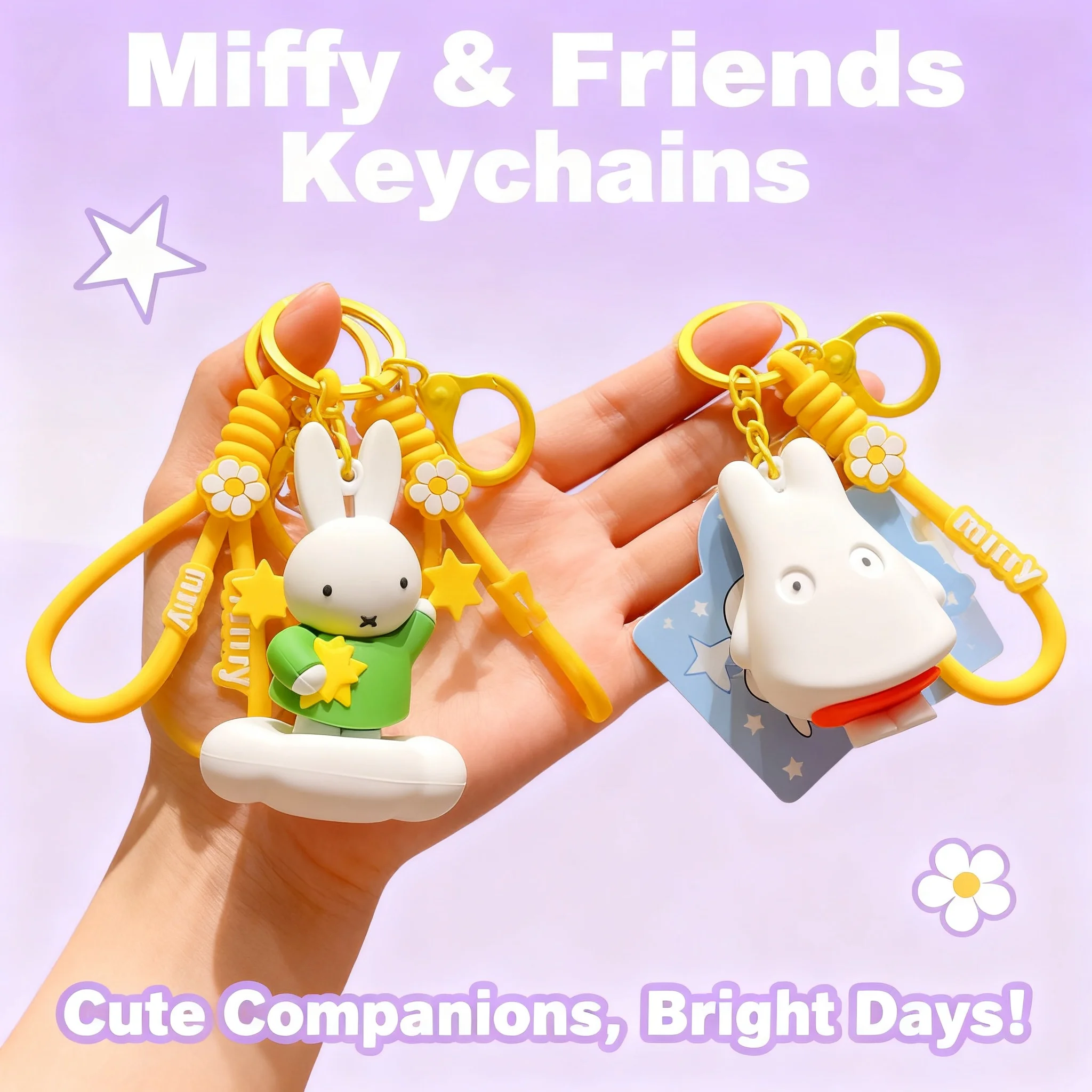 Authentic Miffy Night Party Keychain Car Lovers Keychain Pendant Decoration Gift Wholesale