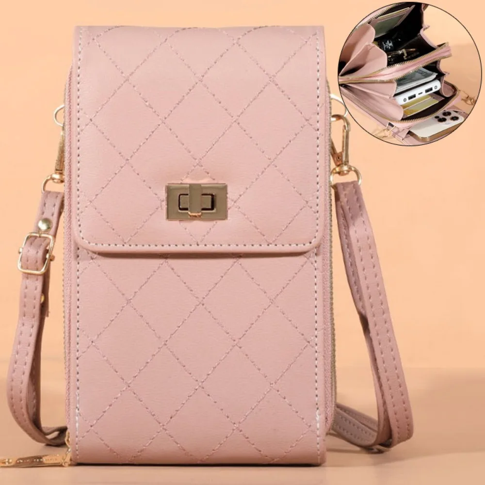 

STONEGO Fashion Women Bag Cell Phone Pocket Touch Screen Handbag Leather Messenger Shoulder Bags Pack Mini Mobile Cover