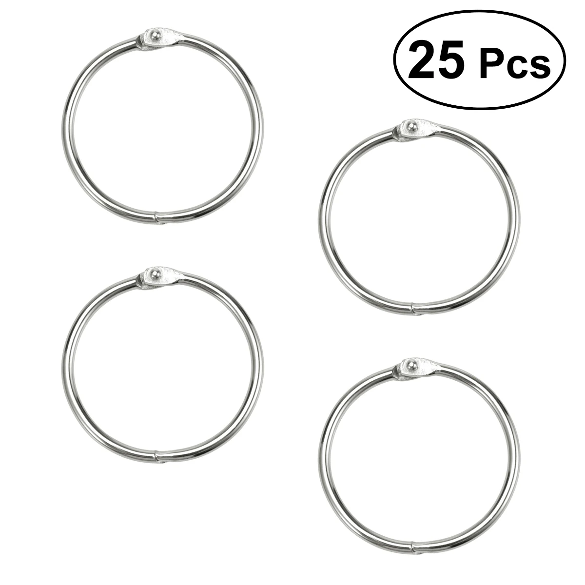 

25pcs Silver Metal Clip For Organization Binder Rings 4.5cm Loose Leaf Keychain Book Holder Scrapbook Clip Office Supplies