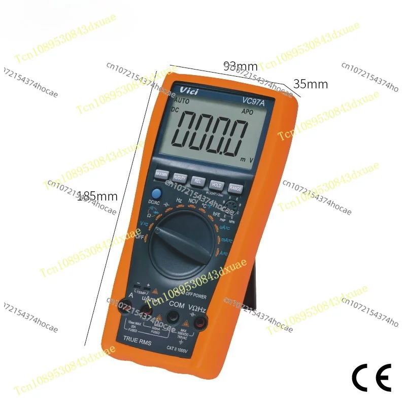 VC97A Multimeter Automatic Anti-Burn Digital Display Multi-Function AC Measurement Voltage, Current Resistance Temperature
