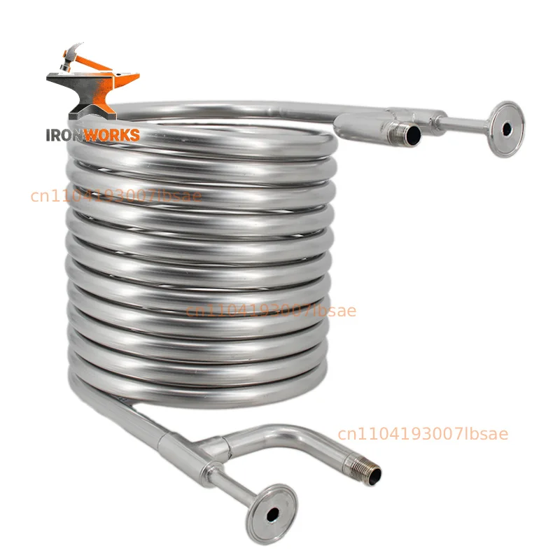 New Stainless Steel 304 Convoluted Counterflow Wort Chiller (1.5Inch TC, 1/2