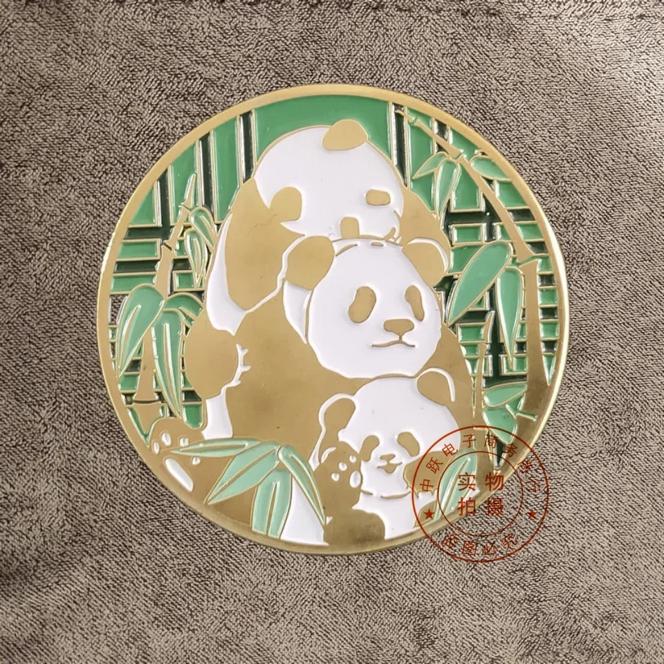 

Painted Panda Commemorative Coin, Colored Animal Medal