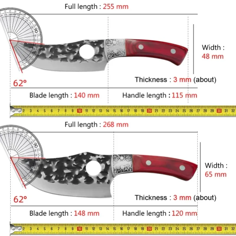 Professional Boning Knife Hand Forged Household Fruit Slicing Vegetable Cutting Kitchen Knife BBQ Knife Meat Cleaver with Cover
