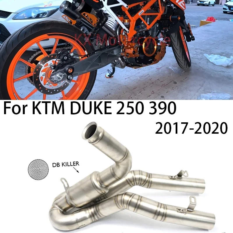 

Motorcycle Exhaust Middle Mid Link Pipe Muffler Tube Connector Tube Slip on For KTM Duke 125 250 390 2017 2018 2019 2020