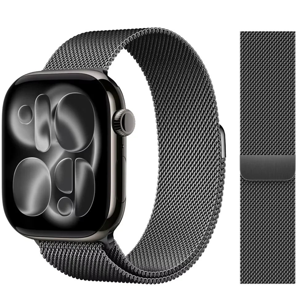 For Apple Watch Bands 40mm 44mm 49mm 45mm 41mm 42mm correas bracelet iWatch series 11 se 7 8 9 10 ultra 3 2 Milanese Loop Strap