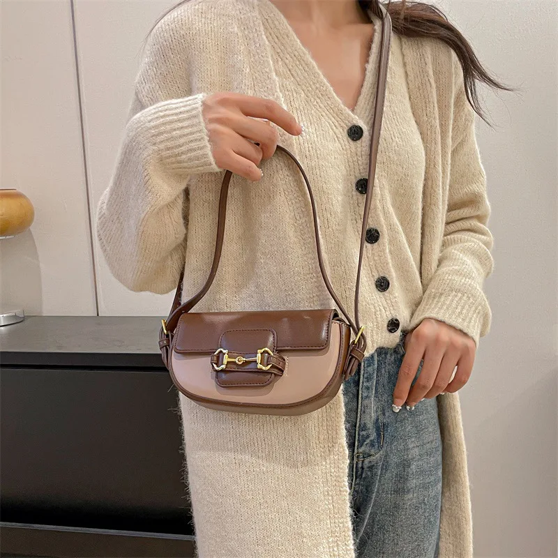 2024 new women\'s saddle bag, high-quality trendy shoulder bag, retro simple crossbody bag for women