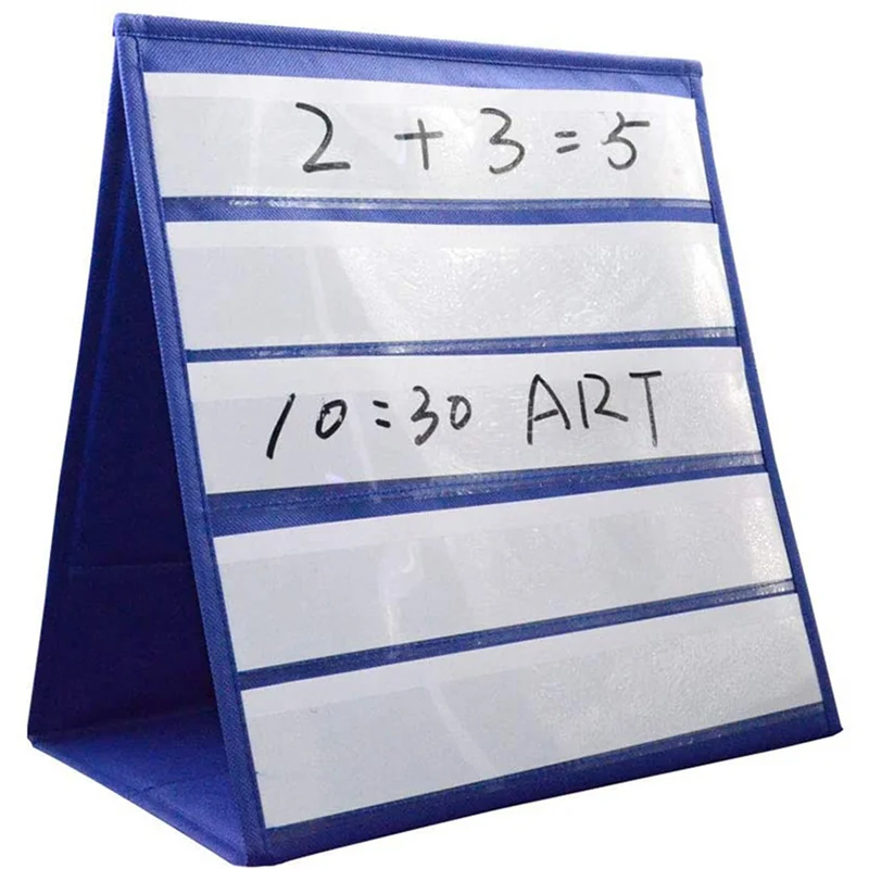 5X เดสก์ท็อปพ็อกเก็ตแผนภูมิสองด้านและ Self-Standing MINI Pocket Chart สําหรับบุคคลหรือกลุ่มเล็ก (43X 33 ซม.)