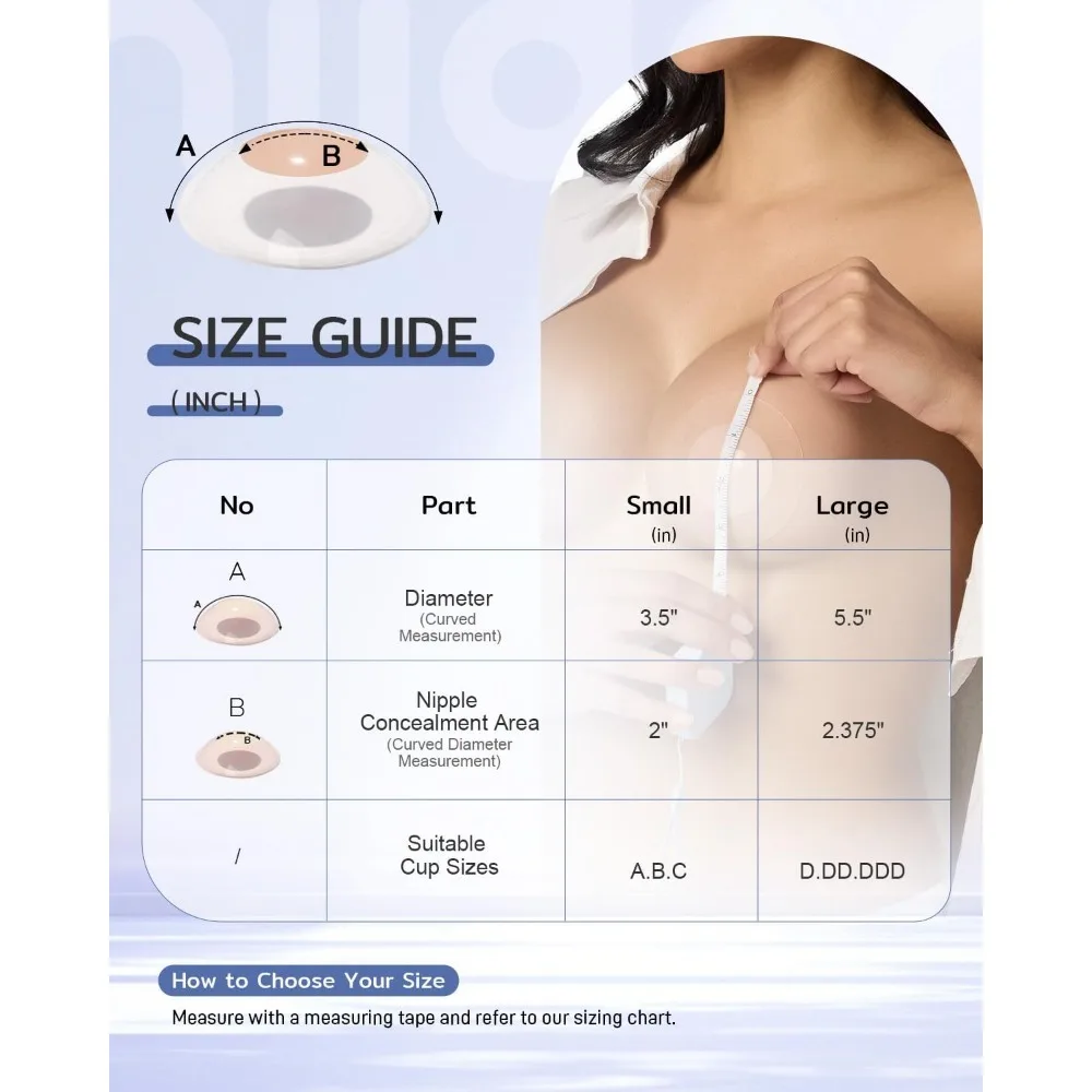 Przezroczyste nakładki na sutki Niidor dla kobiet, bezszwowe silikonowe plasterki na sutki, wielokrotnego użytku, ulepszone płatki na piersi 2025