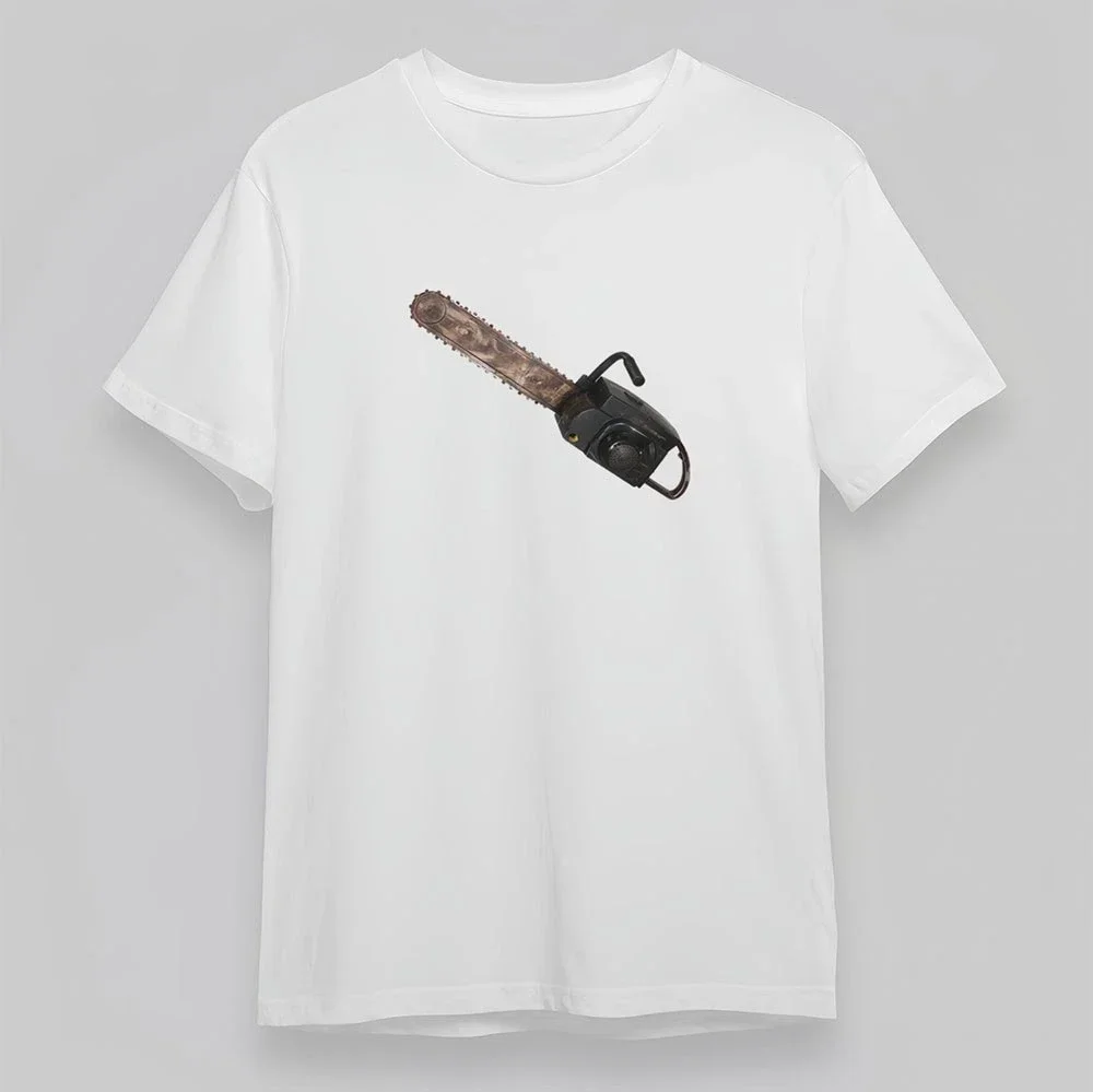 

Industrial Chain Saw Printing Summer Luxury Brand Pure Cotton Men's and Women's T-shirt Short Sleeve Street Fashion Trend