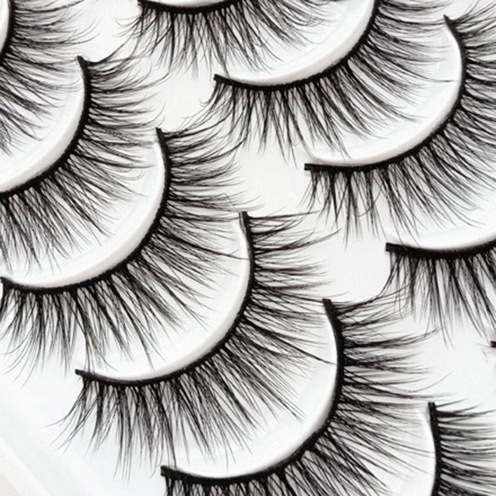 10 Pairs 3D Fluffy False Eyelash Self Adhesive Eyelashes  Multi Layer Dense Volume Lashes Cluster Natural Eye Makeup Tools