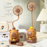Capybara charging fan Pencil sharpener folding soft and cute cartoon USB desktop small fan children's holiday gift