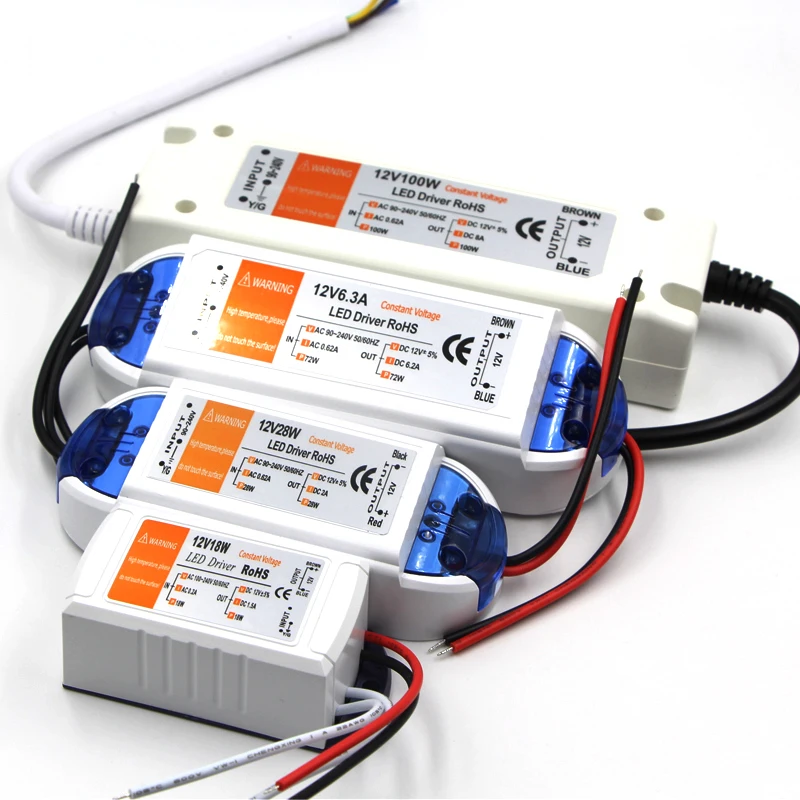 12V Power Supply Adapter 110V 220V to 12V Lighting Transformer 100W 72W 36W 18W DC12 Volts Source LED Driver for LED Strip Light