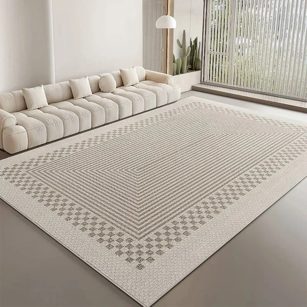 

VIKAMA Nordic Minimalist Striped Loop-Pile Carpet - Scandi Style Large Area Rug for Living Room & Bedroom Non-Slip Home Decor