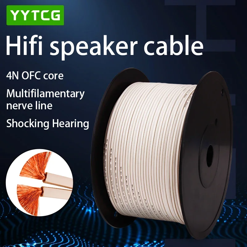 

YYTCG Hi-Fi Audio Line Cable Oxygen Free Copper Speaker Wire DIY Loud Speaker Cable for Amplifier Home theater KTV DJ System