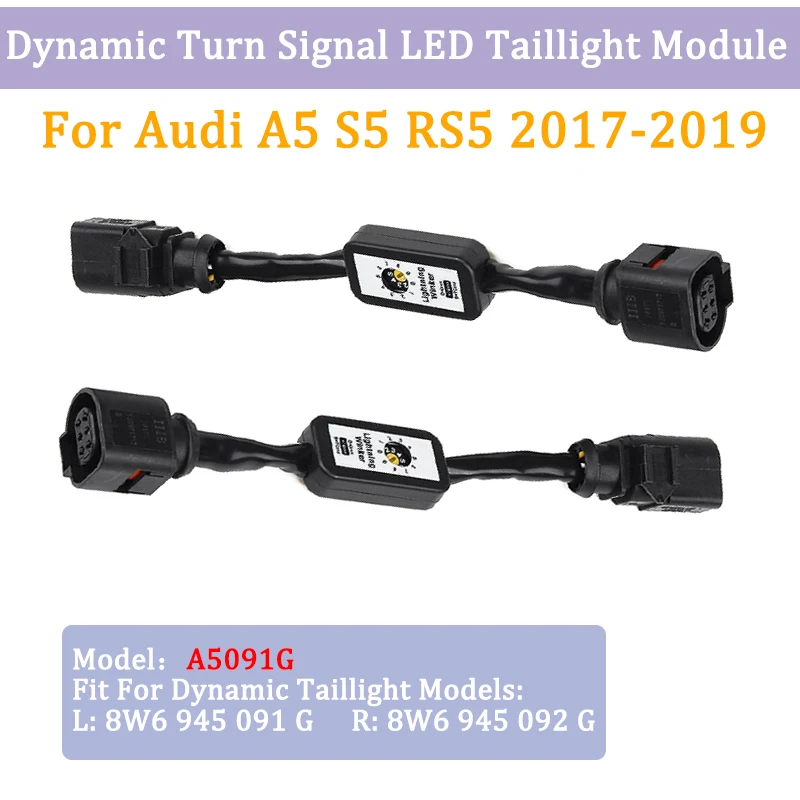 Clignotant dynamique pour Audi, fil technique complémentaire, SFP A5091G, A5, S5, RS5, 2017-2019, LED Stores, feu arrière droit, 2 pièces