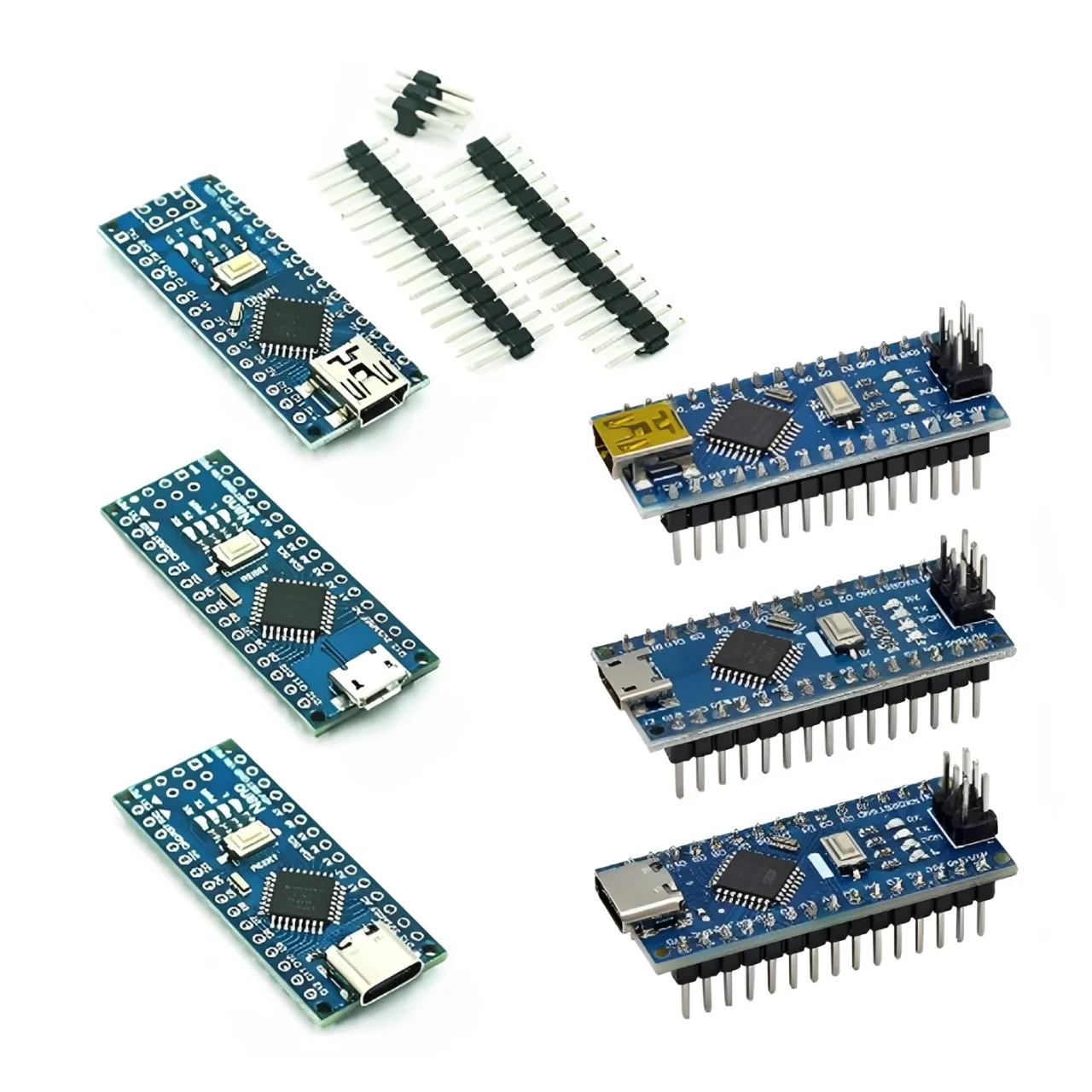Arduino Nano V3.0 ATMEGA328PB Development Board CH340 Type-C/Micro USB with I/O Shield Expansion Board for DIY Projects