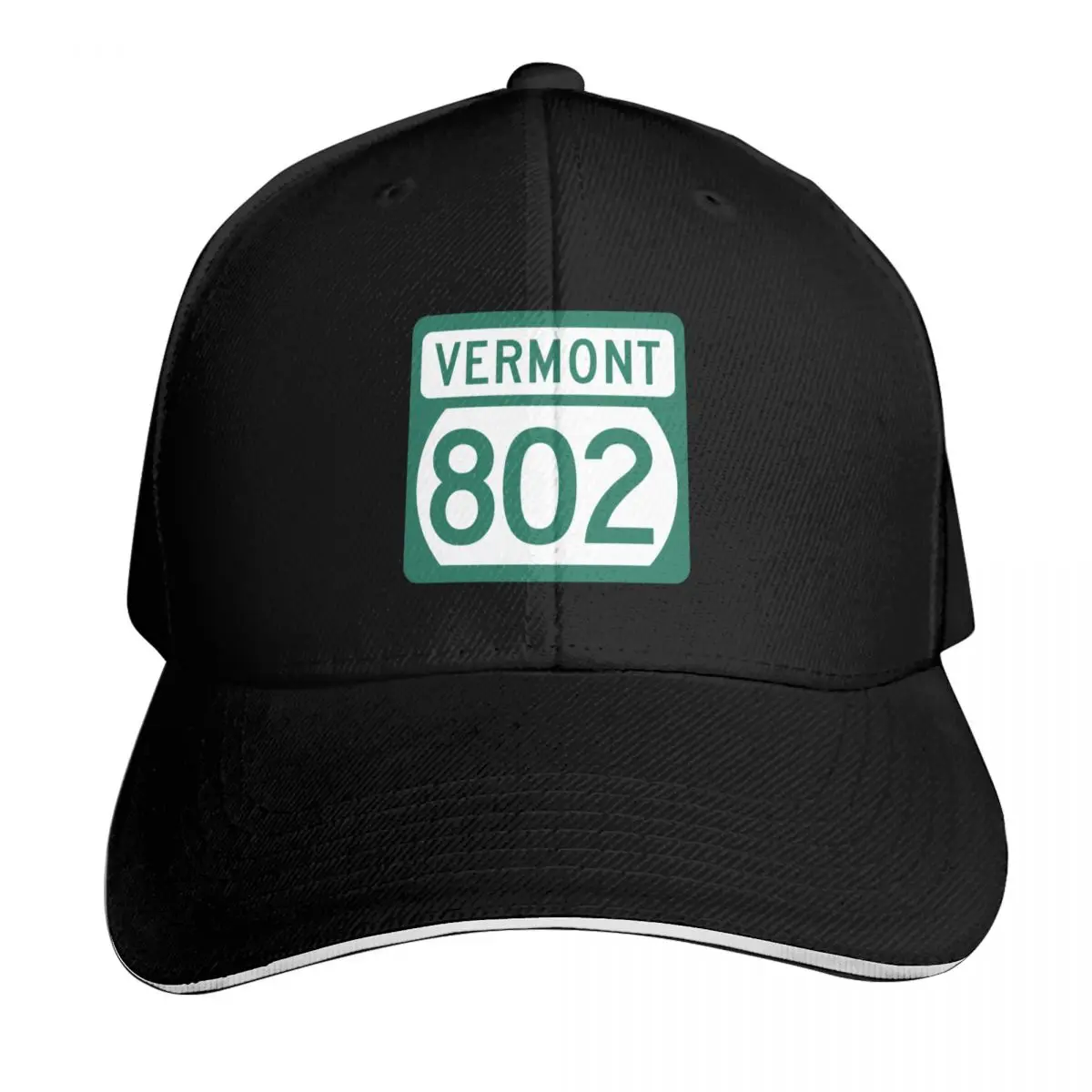 Vermont State Route 802 (Area Code 802) Baseball Cap Sun Protection UPF 50+ Breathable Mesh Back Adjustable Buckle Closure