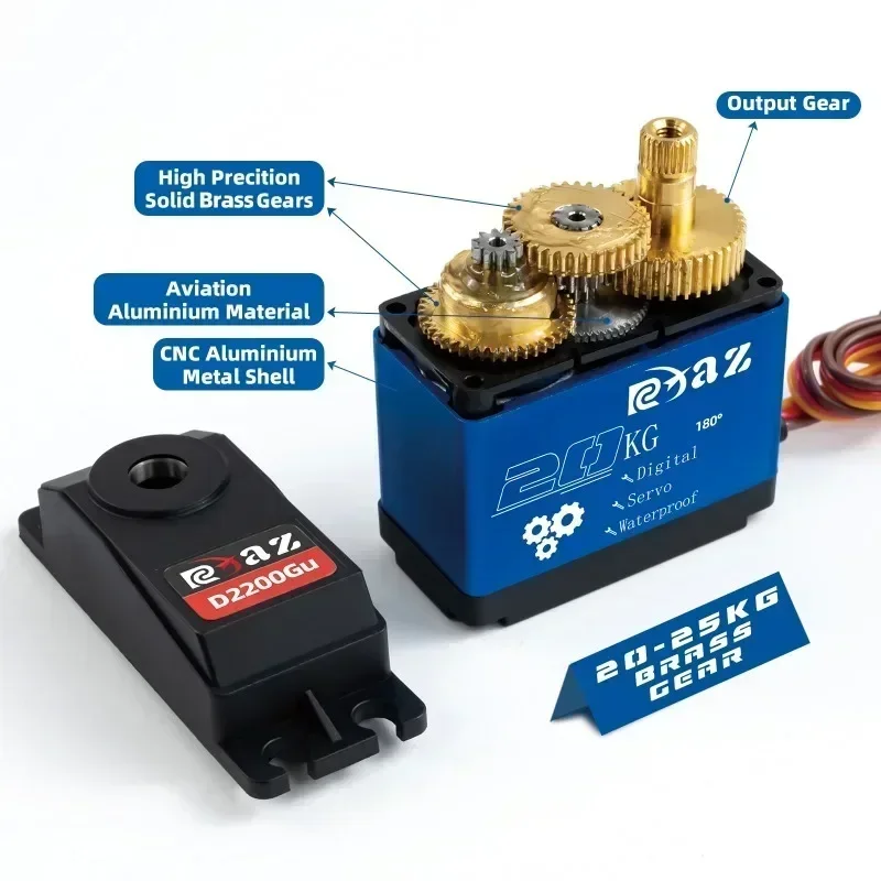 مقاوم للماء سيرفو 20 كجم 25 كجم 30 كجم 35 كجم عالية السرعة سيرفو ميتال جير أجهزة رقمية RC ل 1/8 1/10 SCX10 شاحنة روبوت ترقية أجزاء #2