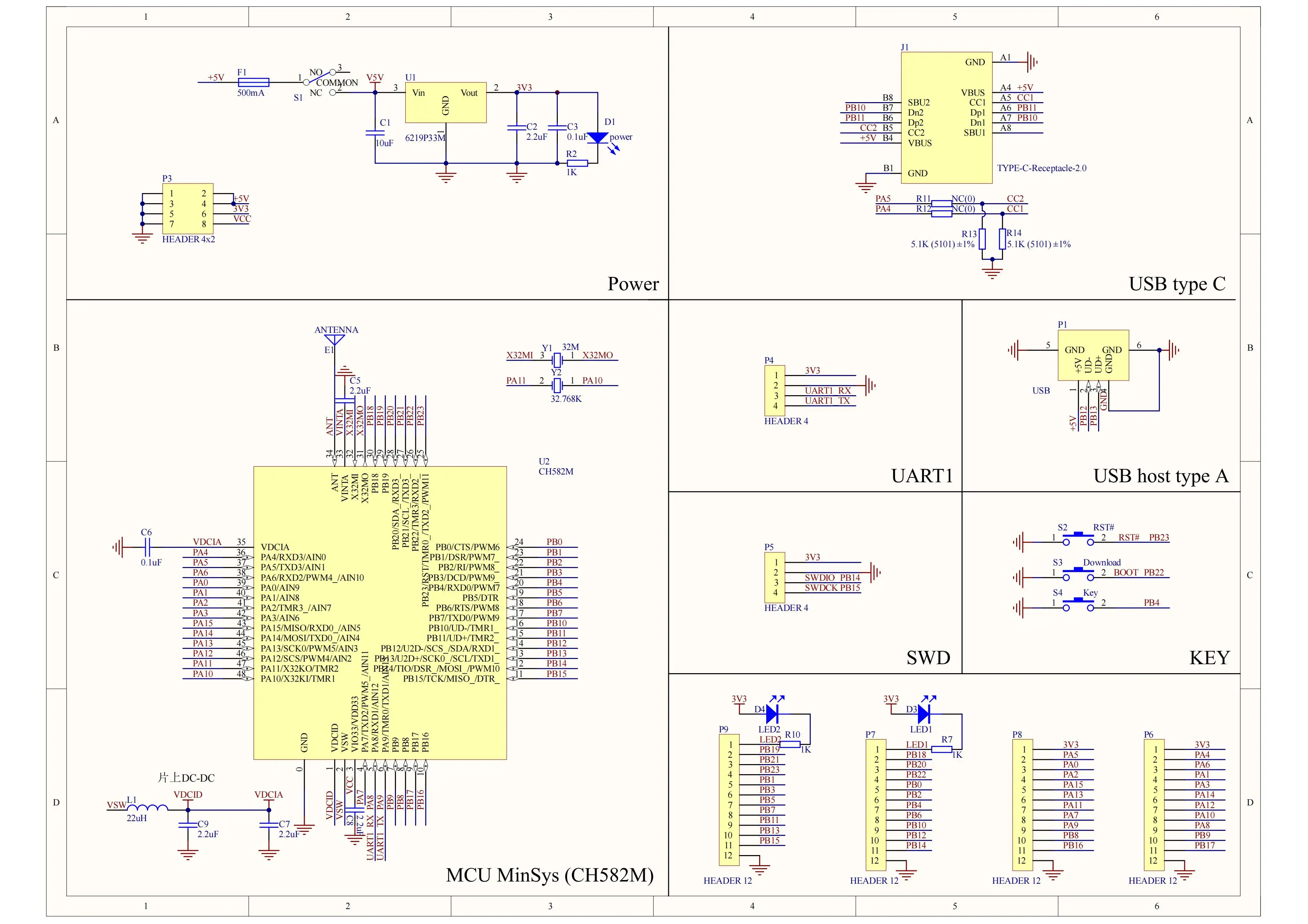 CH583 Development Board BLE5.3 RISC-V Microcontroller CH583M-EVT Evaluation Board 583 Bluetooth Board