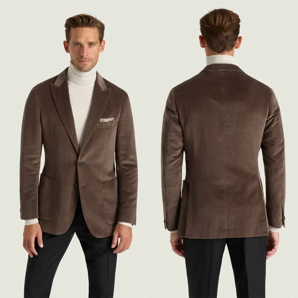 Vintage Men Formal Jacket Fashion Peaked Lapel Two Button Daily Casual Blazer Customized 1 Piece Business Wear