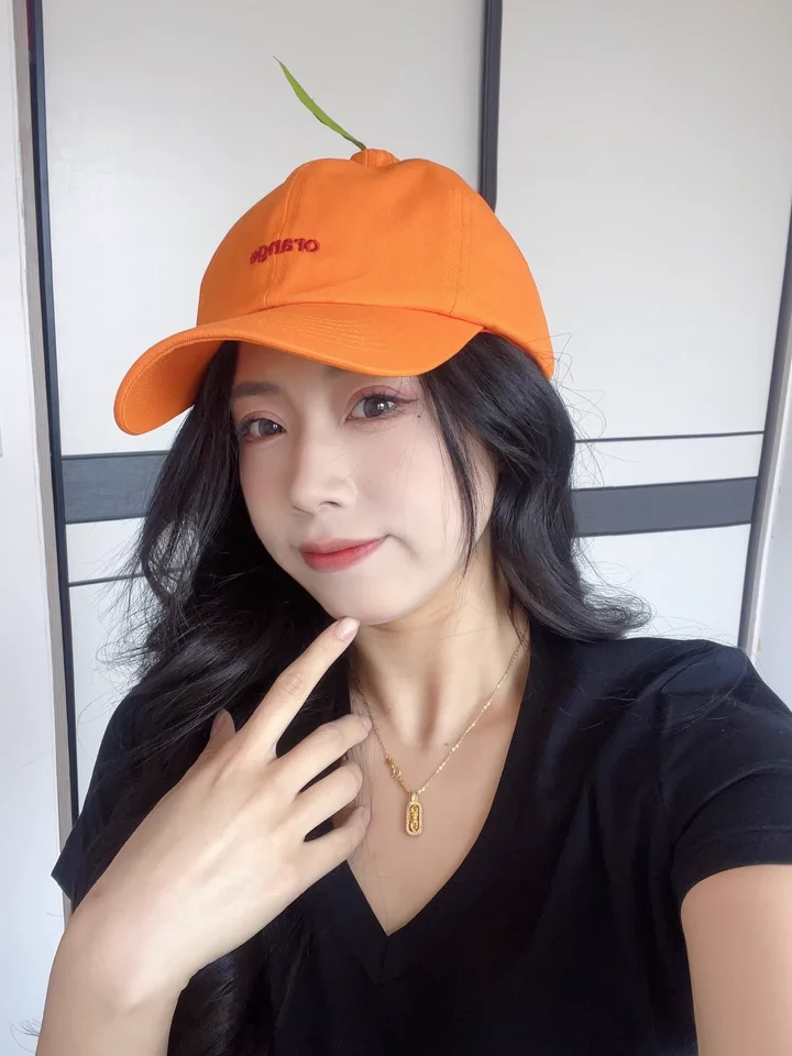 

Original Design Niche Funny Fun Orange Letter Baseball Cap Men and Women Trend Spring and Summer Sunshade Adjustable Hip Hop Hat