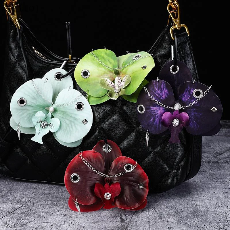 ómYY110 zasExquisiter Phalaenopsis-Orchideen-Schlüsselanhänger, kreative Simulation, Blumentaschen-Anhänger, modische Rucksack-Dekoration, Accessoires, Gi