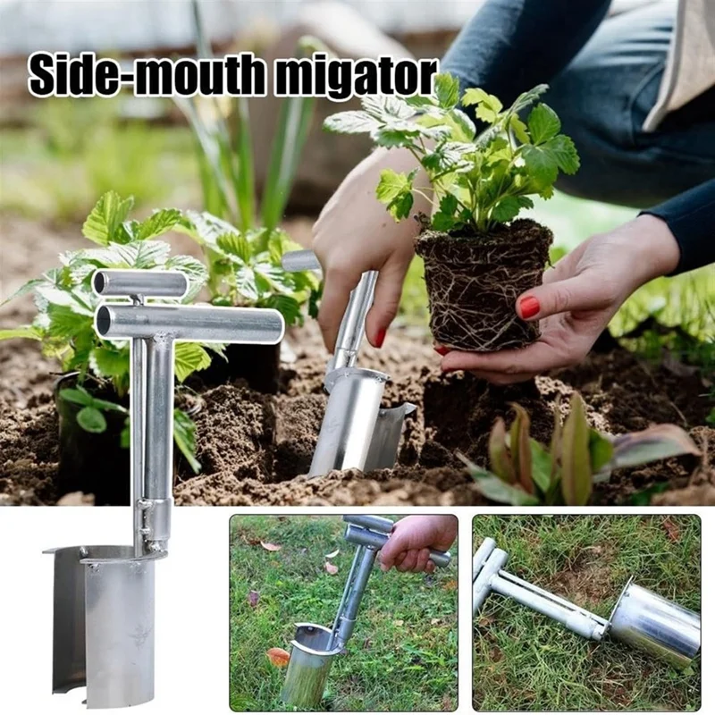 

BYBS-Plant And Fruit Tree Seedling Transplanter, 2024 New Stainless Steel Planting Garden Tools With Long Handle Handheld