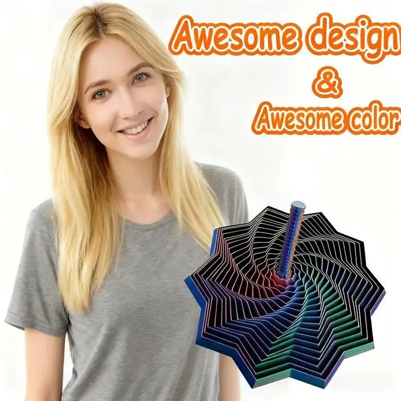 Spiral 3D Printing Fractal Hexagon Anti-Anxiety and Stress Relief Pocket Size Toy for Adults for Exquisite Home Decor Gift