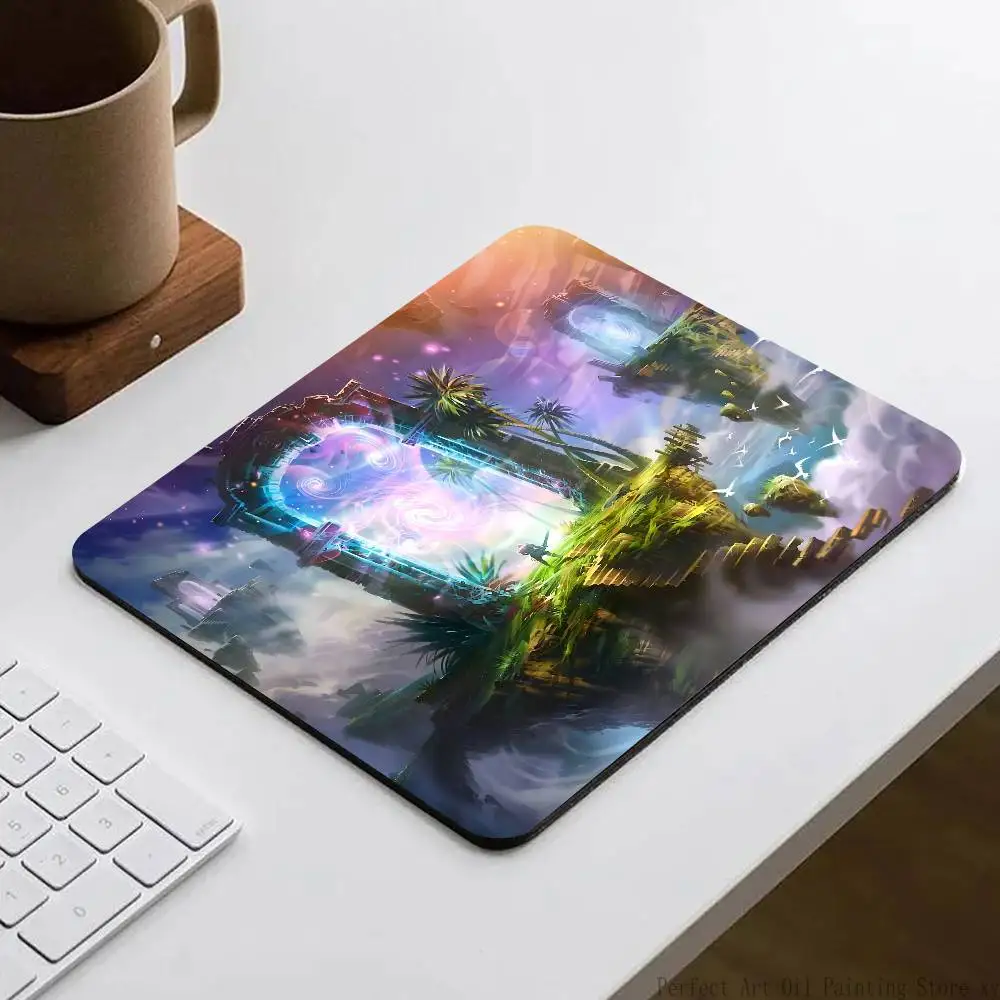 لوحة ماوس ألعاب Portal 2 بحافة قفل صغيرة للاعبين، وسادة مكتب كمبيوتر مستطيلة ومضادة للانزلاق من المطاط #6