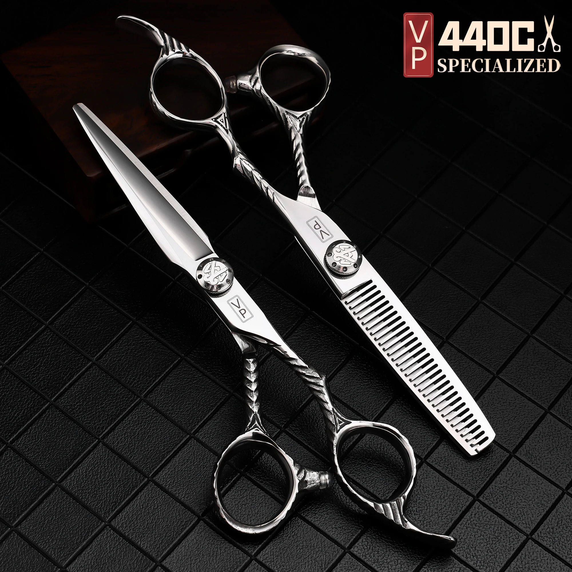 

VP Professional Barber Scissors Thinning Hairdressing Shears 6.0Inch Haircut Scissors Set Hair Cutting Styling Tools Hairdresser