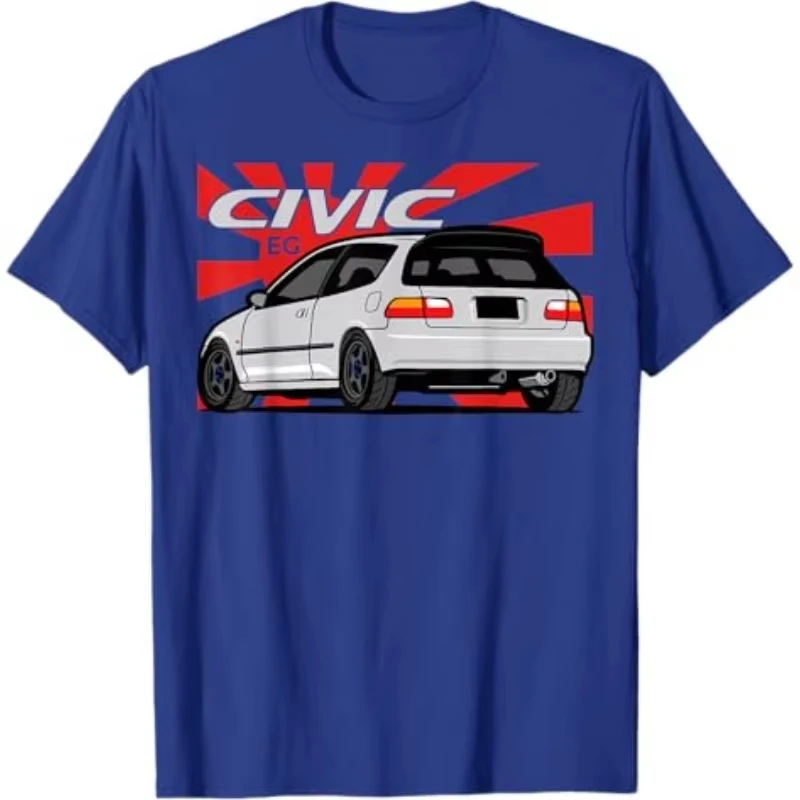 

Летняя езда Honda для любителей бездорожья, мужская и женская футболка с короткими рукавами и принтом Civic Eg, гоночная мотоциклетная культурная рубашка